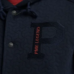 PME Legend Tops*Button Jacket Jacquard Interlock Blue
