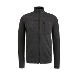 PME Legend Tops*Cardigan In A Material Mix Grey