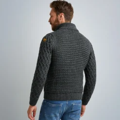 PME Legend Tops*Cardigan In A Wool Blend Grey