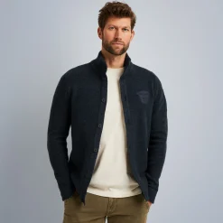 PME Legend Tops*Cardigan In Wool Blend Blue
