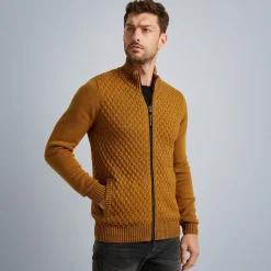 PME Legend Tops*Cardigan With Zipper Closure Brown