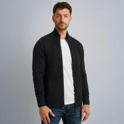 PME Legend Tops*Cardigan With Zipper Closure Grey