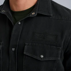 PME Legend Tops*Denim Shirt With Comfort Stretch Grey