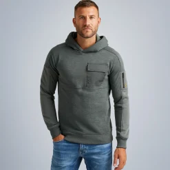 PME Legend Tops*Hoodie In Terry Sweat Fabric Green