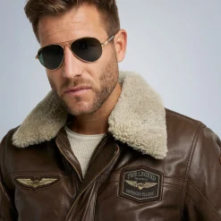 PME Legend Jackets*Hudson Leather Jacket Brown
