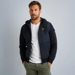 PME Legend Tops*Hybrid Jacket In A Material Mix Blue