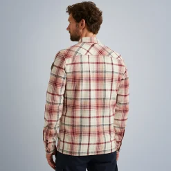 PME Legend Tops*Long Sleeve Shirt Ctn Yd Slub Check Red