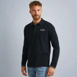 PME Legend Tops*Polo Shirt With Long Sleeves Grey