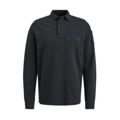 PME Legend Tops*Polo Shirt With Long Sleeves Blue