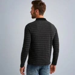 PME Legend Tops*Polo Shirt With Long Sleeves Grey