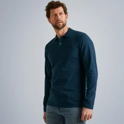 PME Legend Tops*Polo Shirt With Long Sleeves Blue