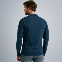 PME Legend Tops*Polo Shirt With Long Sleeves Blue