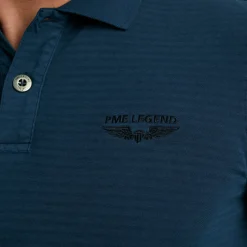 PME Legend Tops*Polo Shirt With Long Sleeves Blue