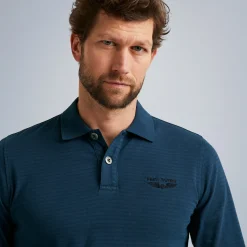 PME Legend Tops*Polo Shirt With Long Sleeves Blue