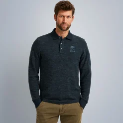 PME Legend Tops*Polo With Long Sleeves Blue