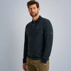 PME Legend Tops*Polo With Long Sleeves Blue