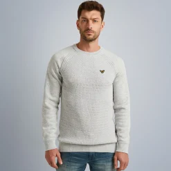 PME Legend Tops*Pullover In A Material Mix Beige