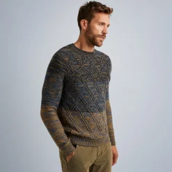 PME Legend Tops*Pullover In Mouline Yarn Blue