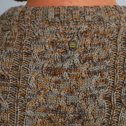 PME Legend Tops*Pullover With Cable Pattern Brown