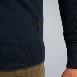 PME Legend Tops*Pullover With Different Structures Blue