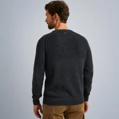 PME Legend Tops*Pullover With Different Textures Blue