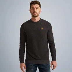PME Legend Tops*Pullover With Different Textures Grey