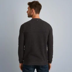 PME Legend Tops*Pullover With Different Textures Grey