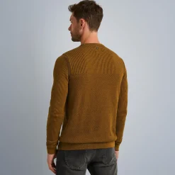 PME Legend Tops*Pullover With Different Textures Brown