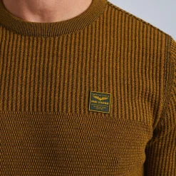 PME Legend Tops*Pullover With Different Textures Brown