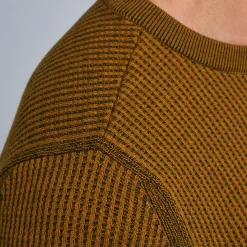 PME Legend Tops*Pullover With Different Textures Brown