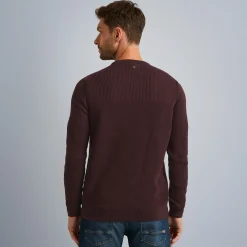 PME Legend Tops*Pullover With Different Textures Brown