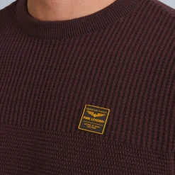 PME Legend Tops*Pullover With Different Textures Brown
