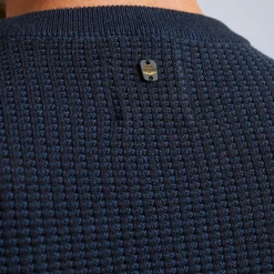 PME Legend Tops*Pullover With Different Textures Blue