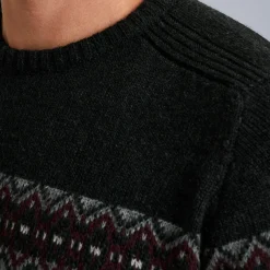 PME Legend Tops*Pullover With Fair Isle Pattern Grey