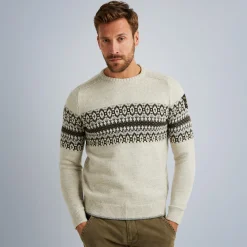 PME Legend Tops*Pullover With Fair Isle Pattern Grey