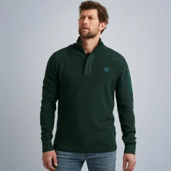 PME Legend Tops*Pullover With Half Zipper Green