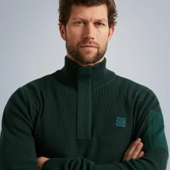 PME Legend Tops*Pullover With Half Zipper Green
