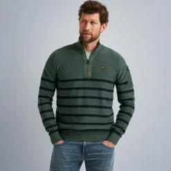 PME Legend Tops*Pullover With Half Zipper Green