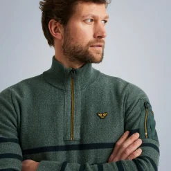 PME Legend Tops*Pullover With Half Zipper Green