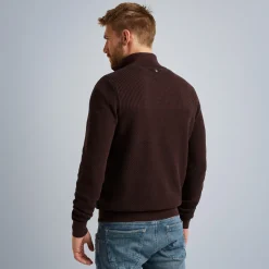 PME Legend Tops*Pullover With Half Zipper Brown