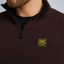 PME Legend Tops*Pullover With Half Zipper Brown