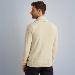 PME Legend Tops*Pullover With Half Zipper Beige