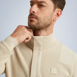 PME Legend Tops*Pullover With Half Zipper Beige