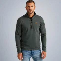 PME Legend Tops*Pullover With Half Zipper Green
