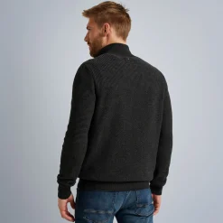 PME Legend Tops*Pullover With Half Zipper Grey
