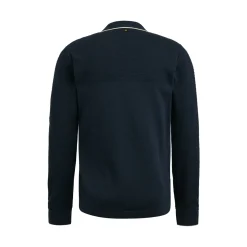 PME Legend Tops*Pullover With Polo Collar Blue