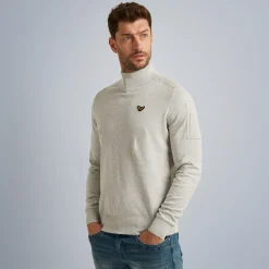 PME Legend Tops*Pullover With Stand-Up Collar Grey