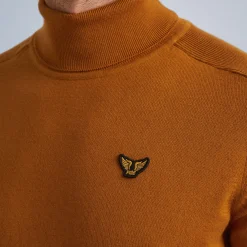 PME Legend Tops*Pullover With Stand-Up Collar Brown