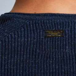 PME Legend Tops*Rib Knit Pullover With Cargo Pocket Blue