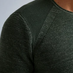 PME Legend Tops*Rib Knit Pullover With Cargo Pocket Green